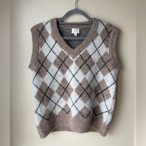 Cyrus Argyle Sleeveless Sweater Vest
